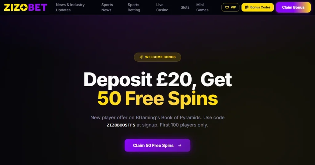 Current Zizobet welcome promotion and bonus terms